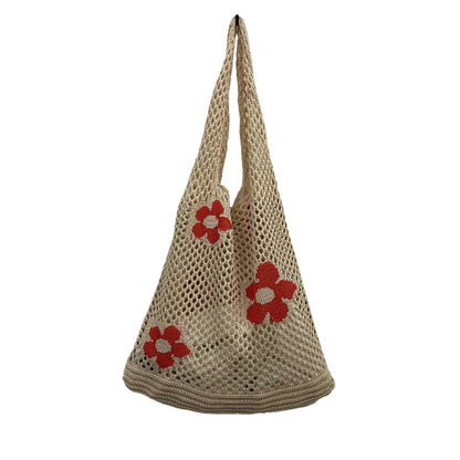 Knitted Flower Tote