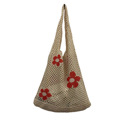 Knitted Flower Tote