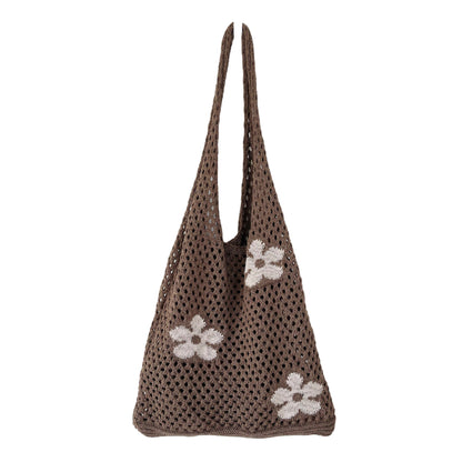 Knitted Flower Tote