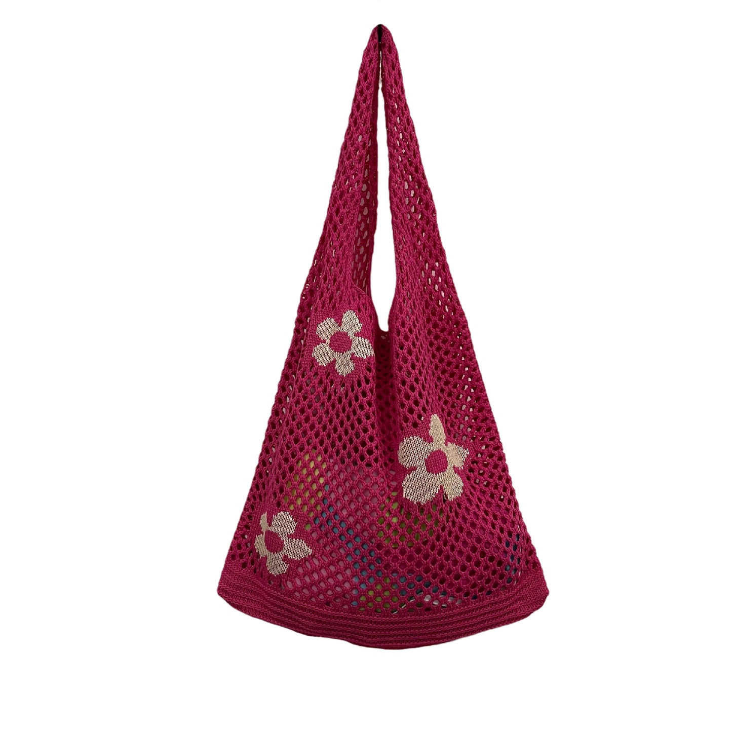 Knitted Flower Tote