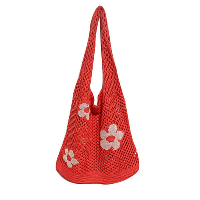 Knitted Flower Tote