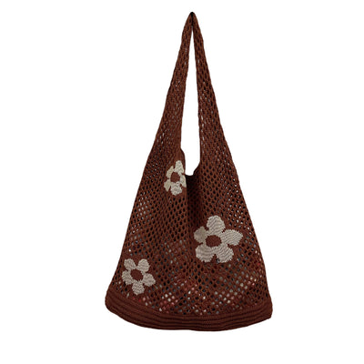 Knitted Flower Tote