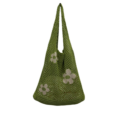 Knitted Flower Tote